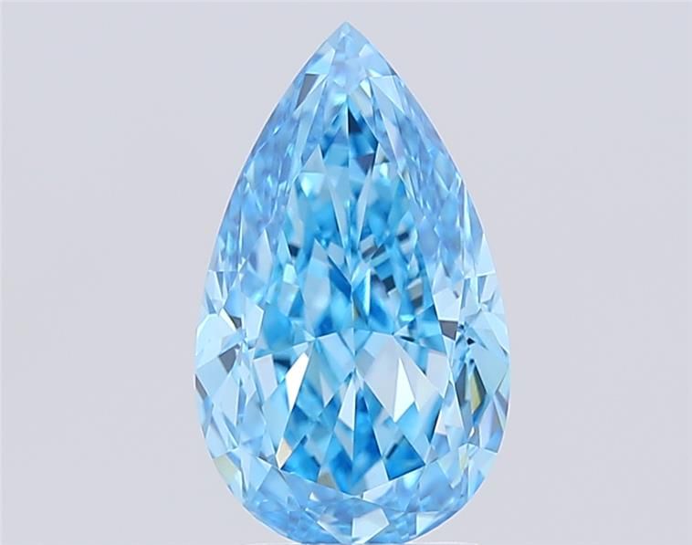 IGI Pear 2.50 Carat VVS2 Clarity Fancy Vivid Blue