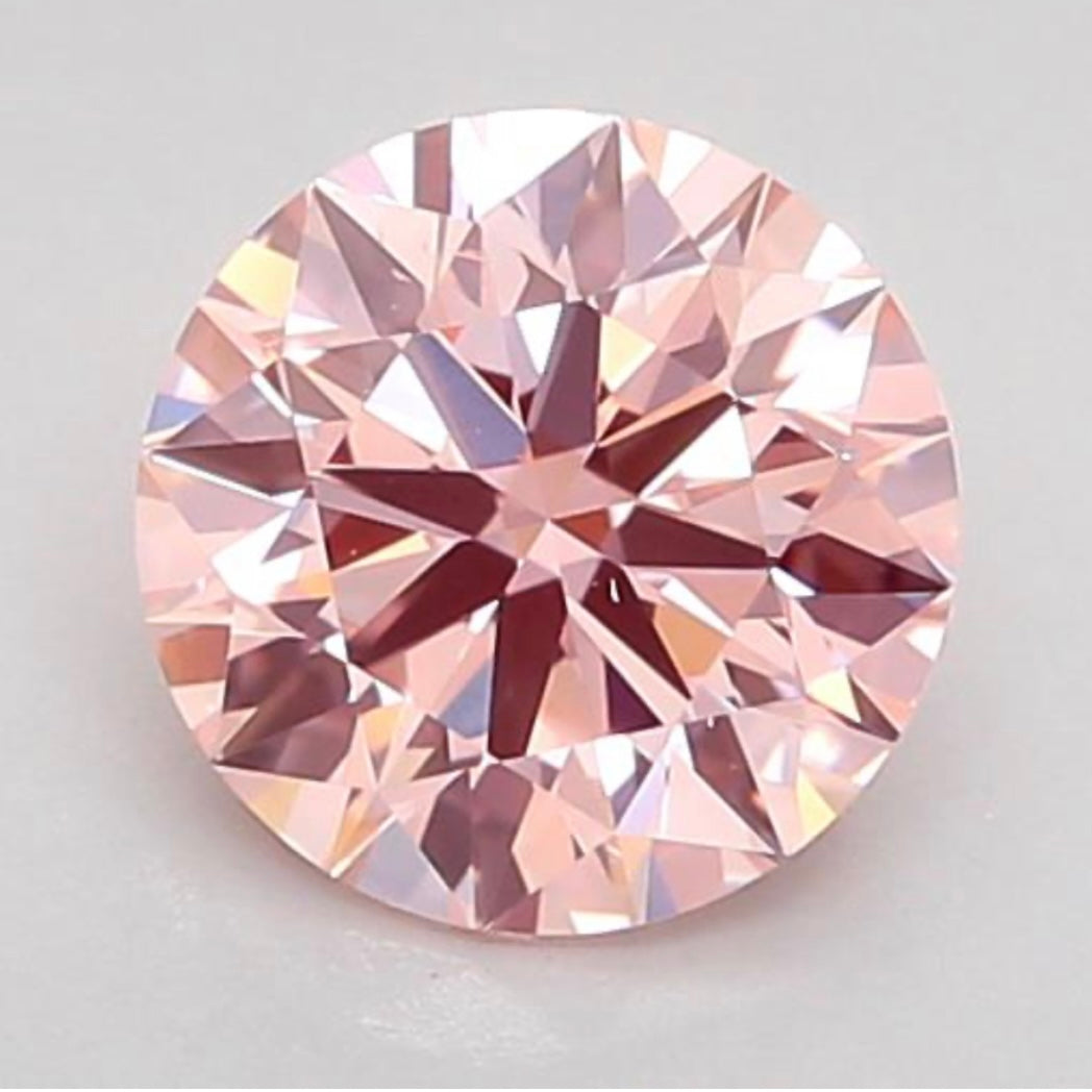 IGI Round 1.00 Carat VS2 Clarity Fancy Intense Pink Color