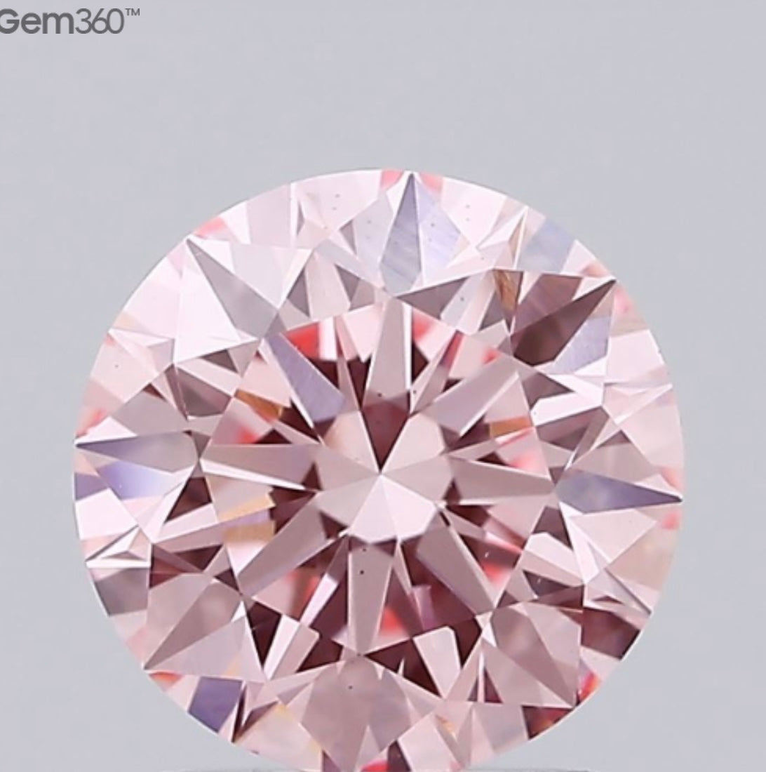 IGI Round 1.68 Carat VS2 Clarity Fancy Vivid Pink