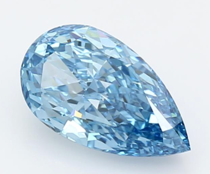 IGI Pear 2.25 Carat VVS2 Clarity Fancy Vivid Blue