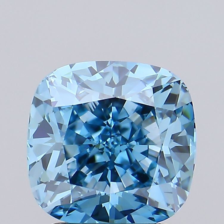 IGI SQ.CUSHION 2.1 Carat VVS2 Clarity F.V.BLUE Color
