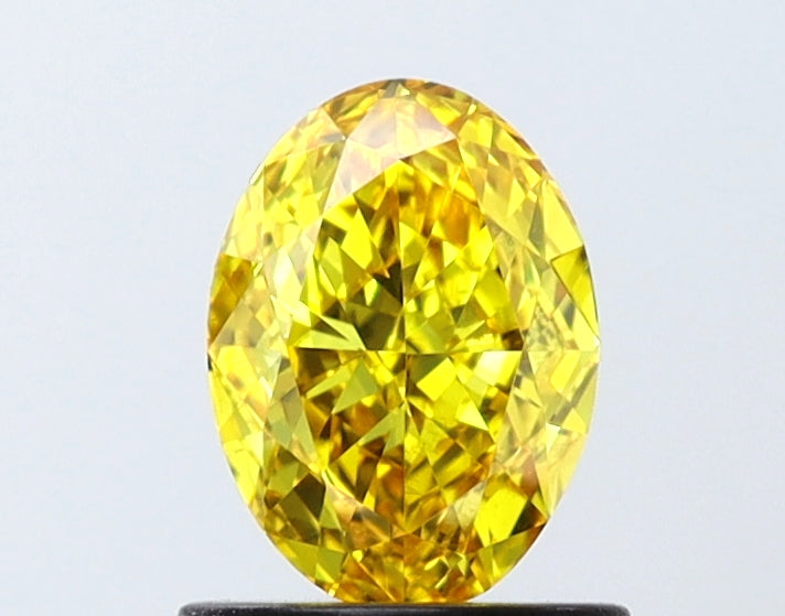 IGI OVAL 0.91 Carat VS2 Clarity F.V.YELLOW Color