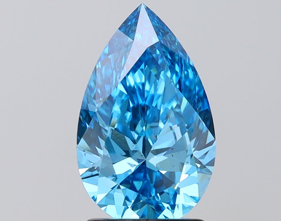 IGI PEAR 1.96 Carat VS2 Clarity F.V.BLUE Color